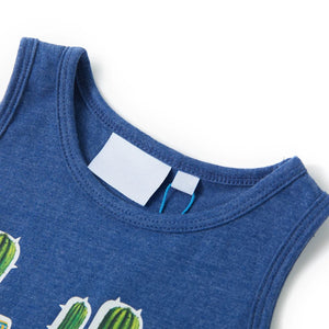 Kinder-Tanktop Dunkelblau Melange 128