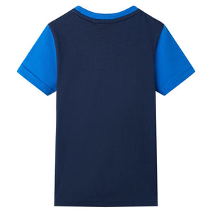 Kinder-T-Shirt Blau und Marineblau 92