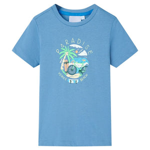 Kinder-T-Shirt Mittelblau 116