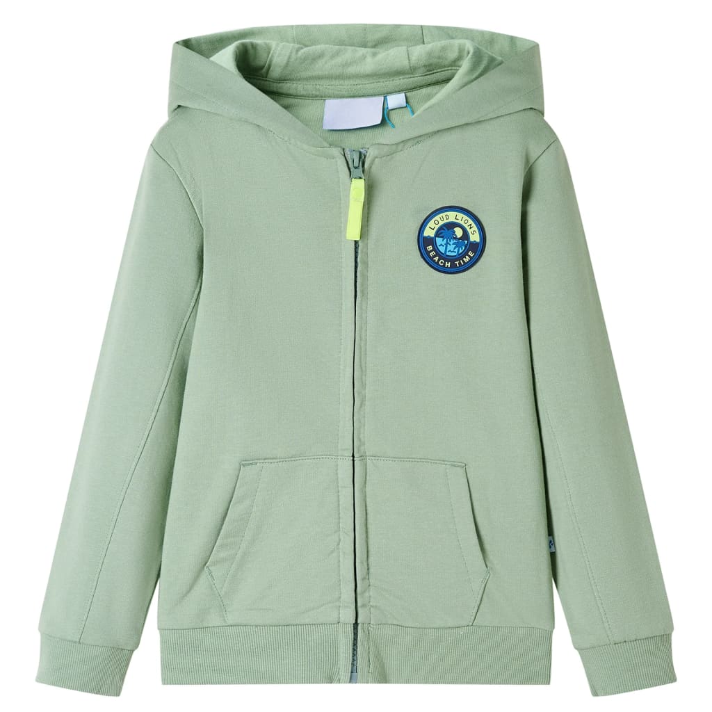 Kinder-Kapuzenpullover mit Reißverschluss Helles Khaki 140