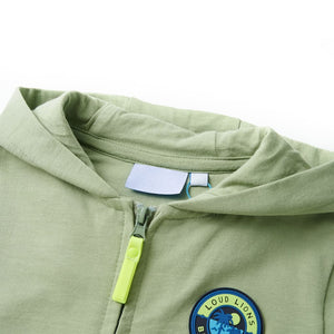 Kinder-Kapuzenpullover mit Reißverschluss Helles Khaki 140