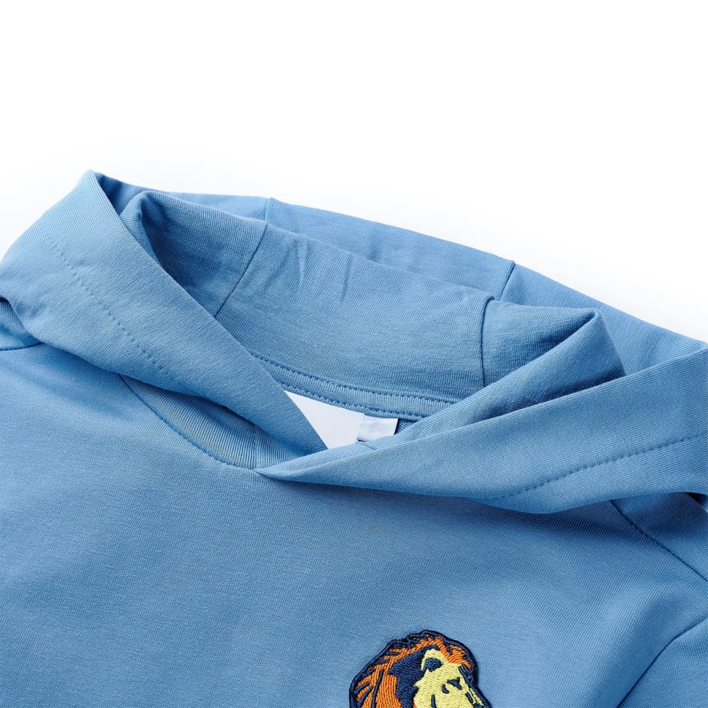 Kinder-Kapuzenpullover Blau und Zartgelb 104