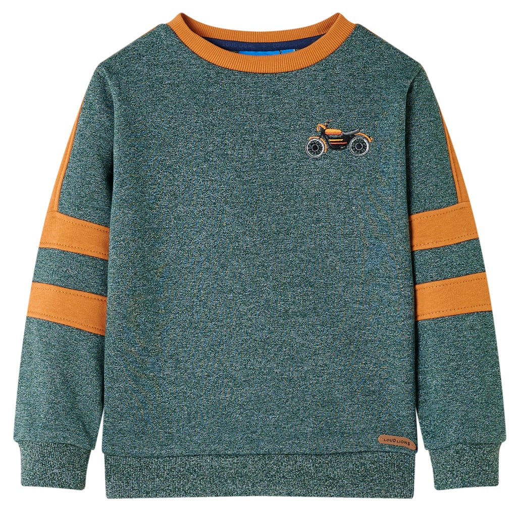 Kinder-Sweatshirt Dunkelgrün Melange 116 Stilecasa