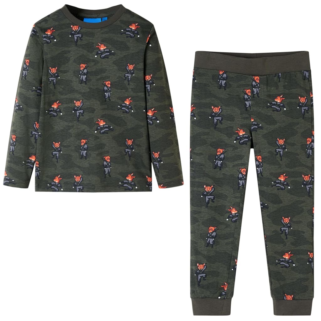 Kinderpyjama mit Langen Ärmeln Khaki 104