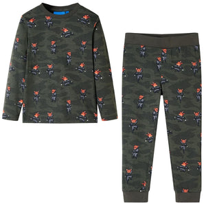 Kinderpyjama mit Langen Ärmeln Khaki 128