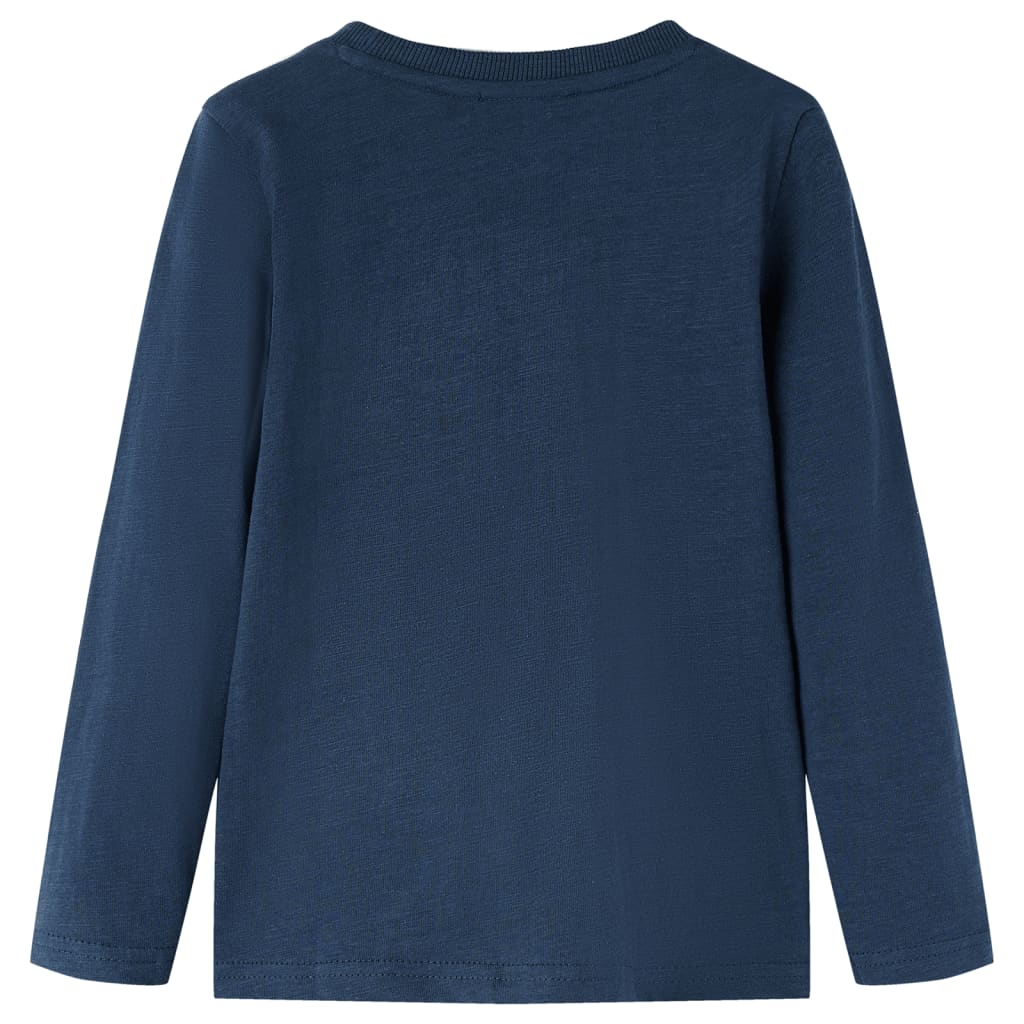 Kinder-Langarmshirt Marineblau Melange 128 Stilecasa