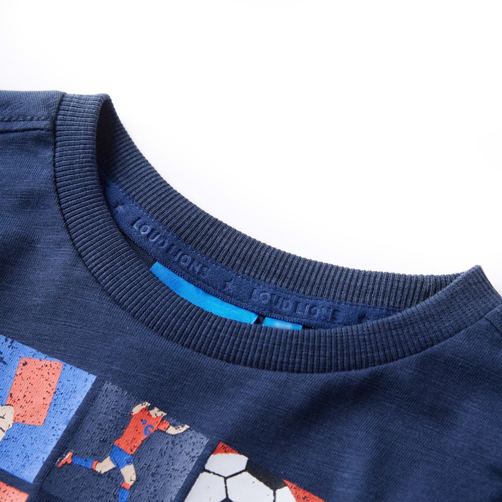 Kinder-Langarmshirt Marineblau Melange 128 Stilecasa