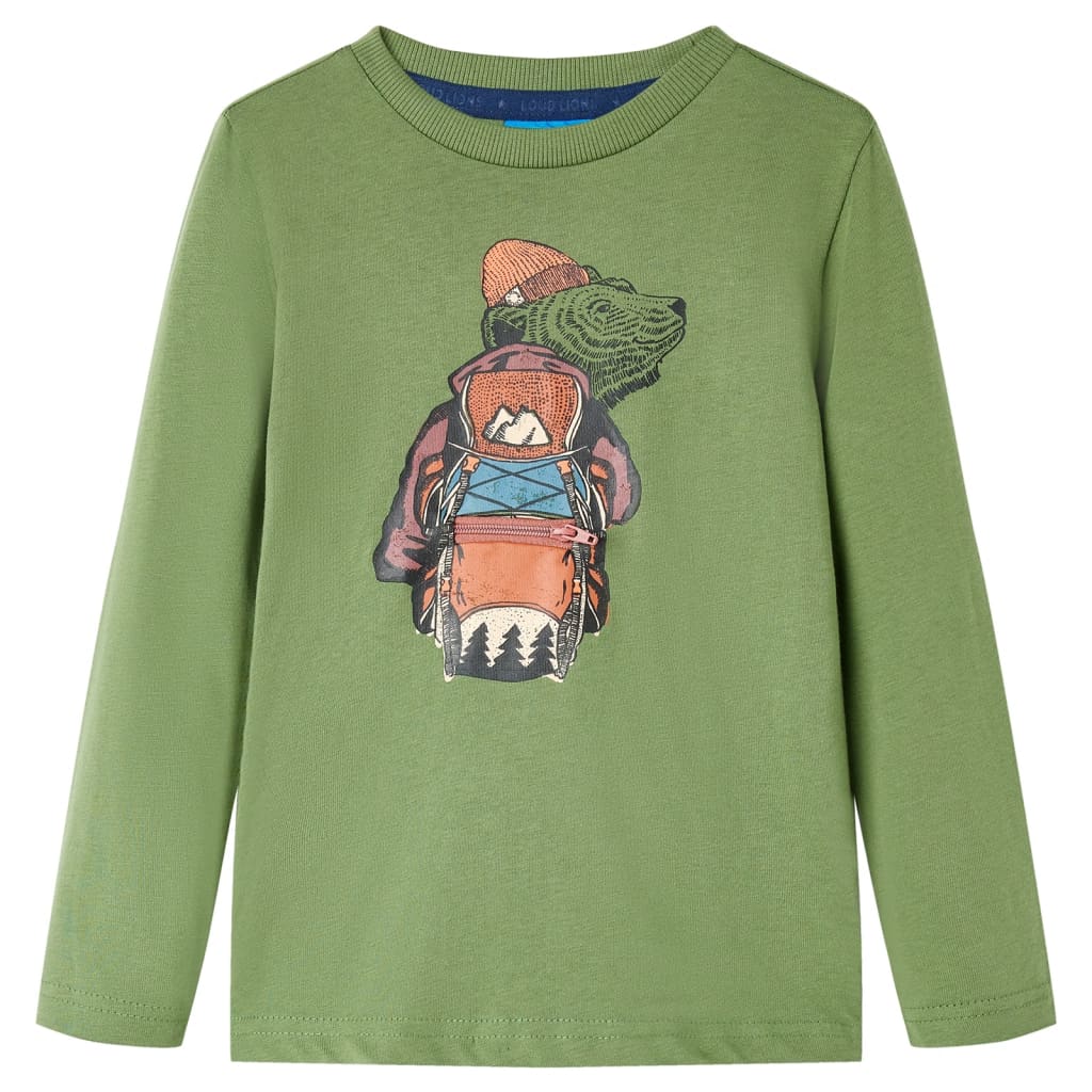 Kinder-Langarmshirt Helles Khaki 140