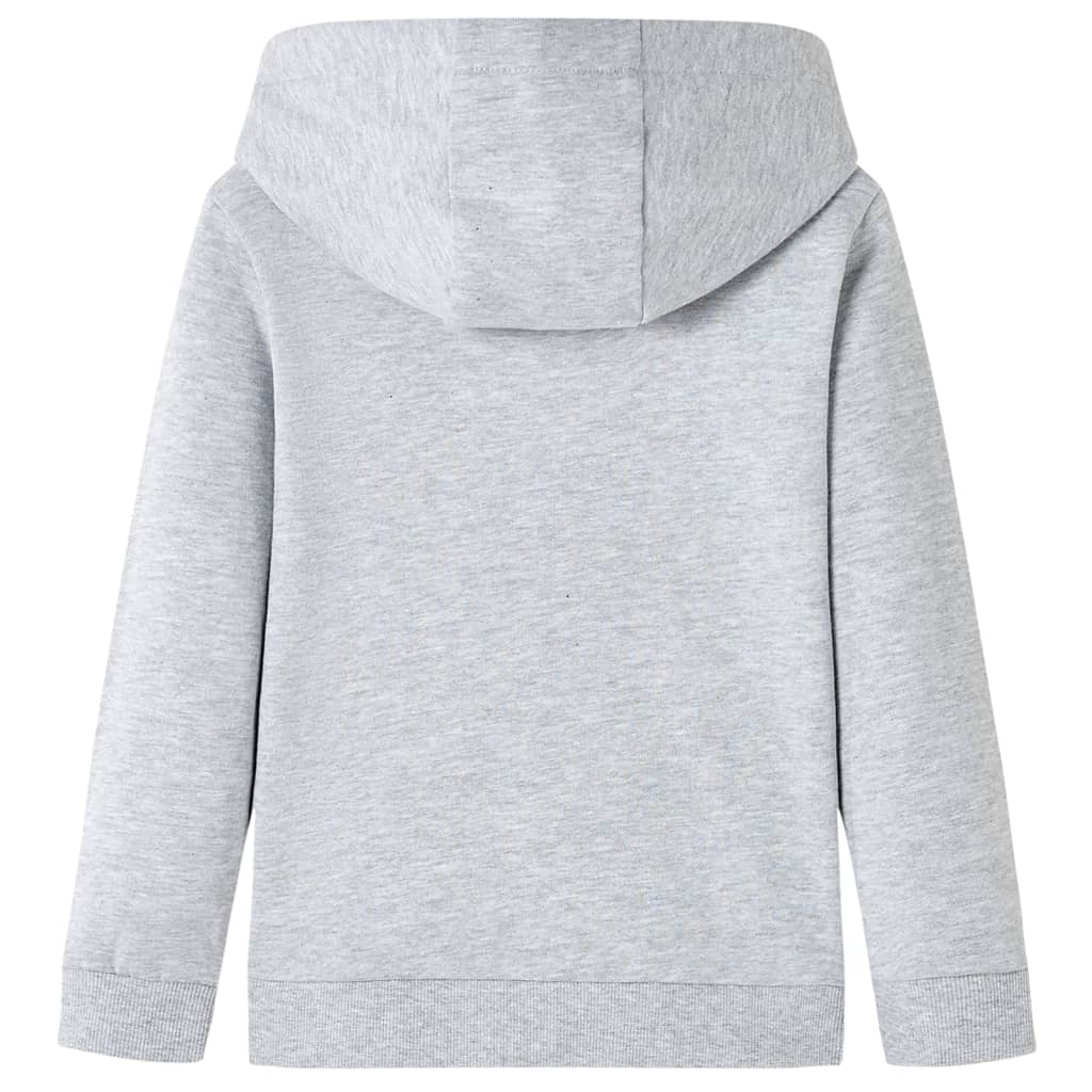 Kinder-Kapuzenpullover Grau Melange und Orange 104