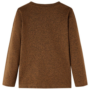 Kinder-Langarmshirt Cognac Melange 116