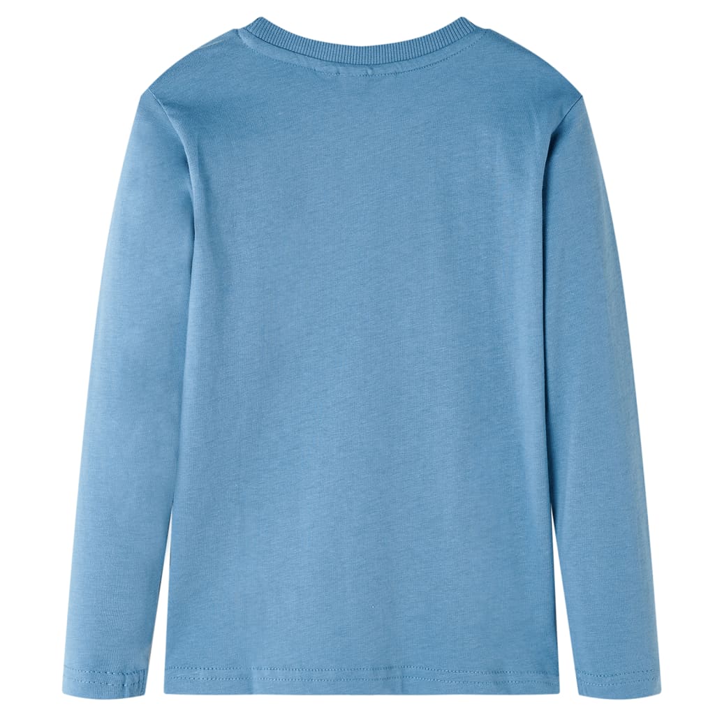 Kinder-Langarmshirt Mittelblau 116 Stilecasa