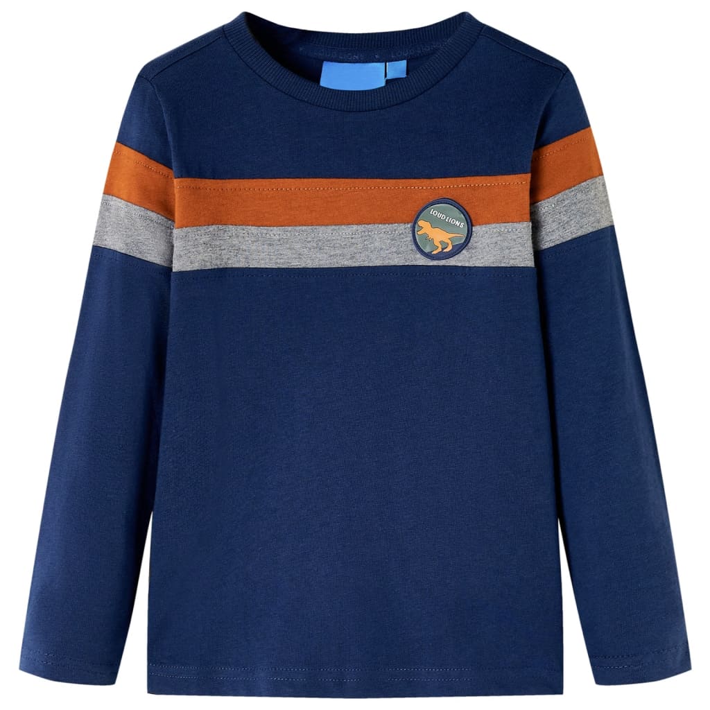 Kinder-Langarmshirt Marineblau 104 Stilecasa