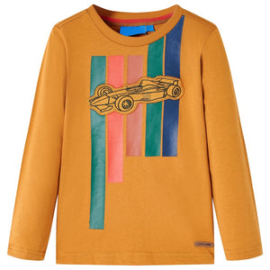 Kinder-Langarmshirt Dunkles Ocker 104