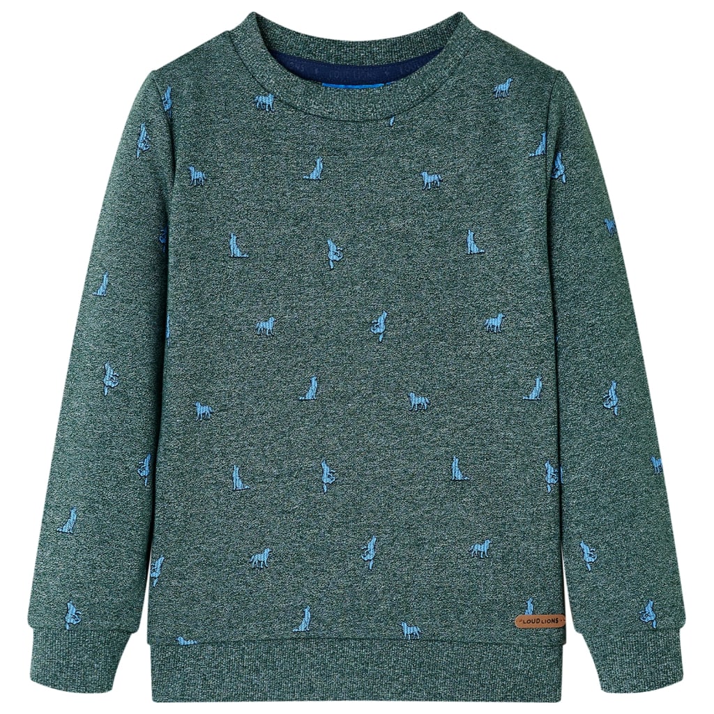 Kinder-Sweatshirt Dunkelgrün Melange 92