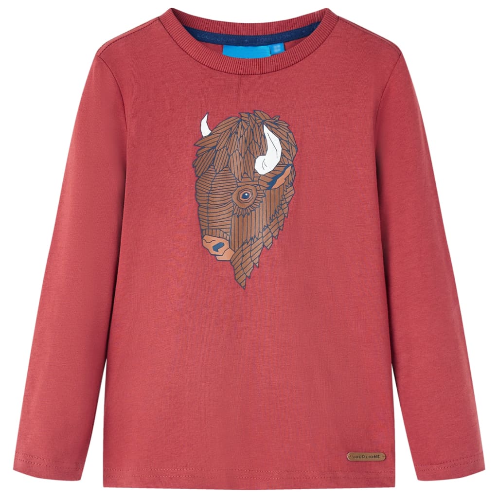 Kinder-Langarmshirt Dunkelrot 104