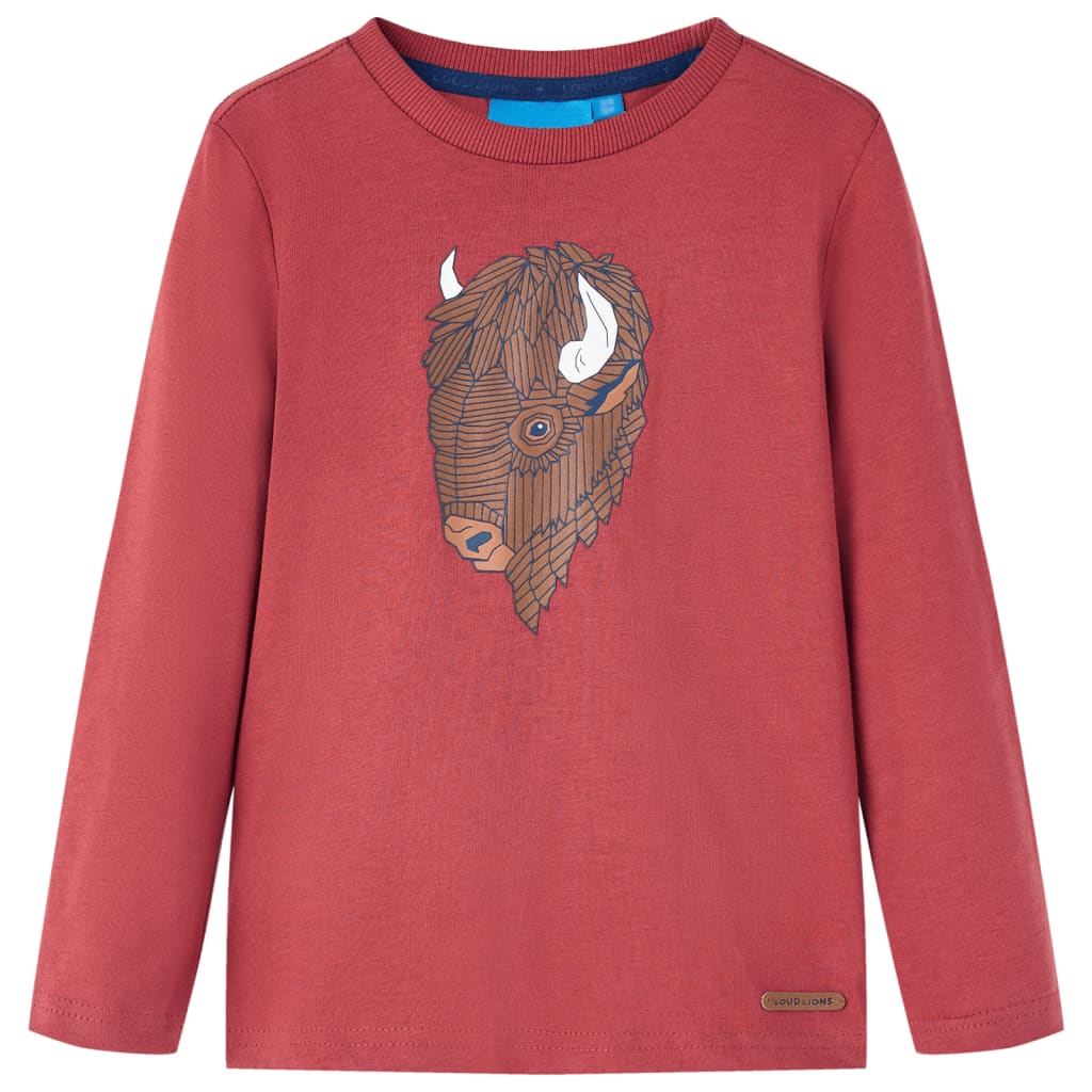 Kinder-Langarmshirt Dunkelrot 128