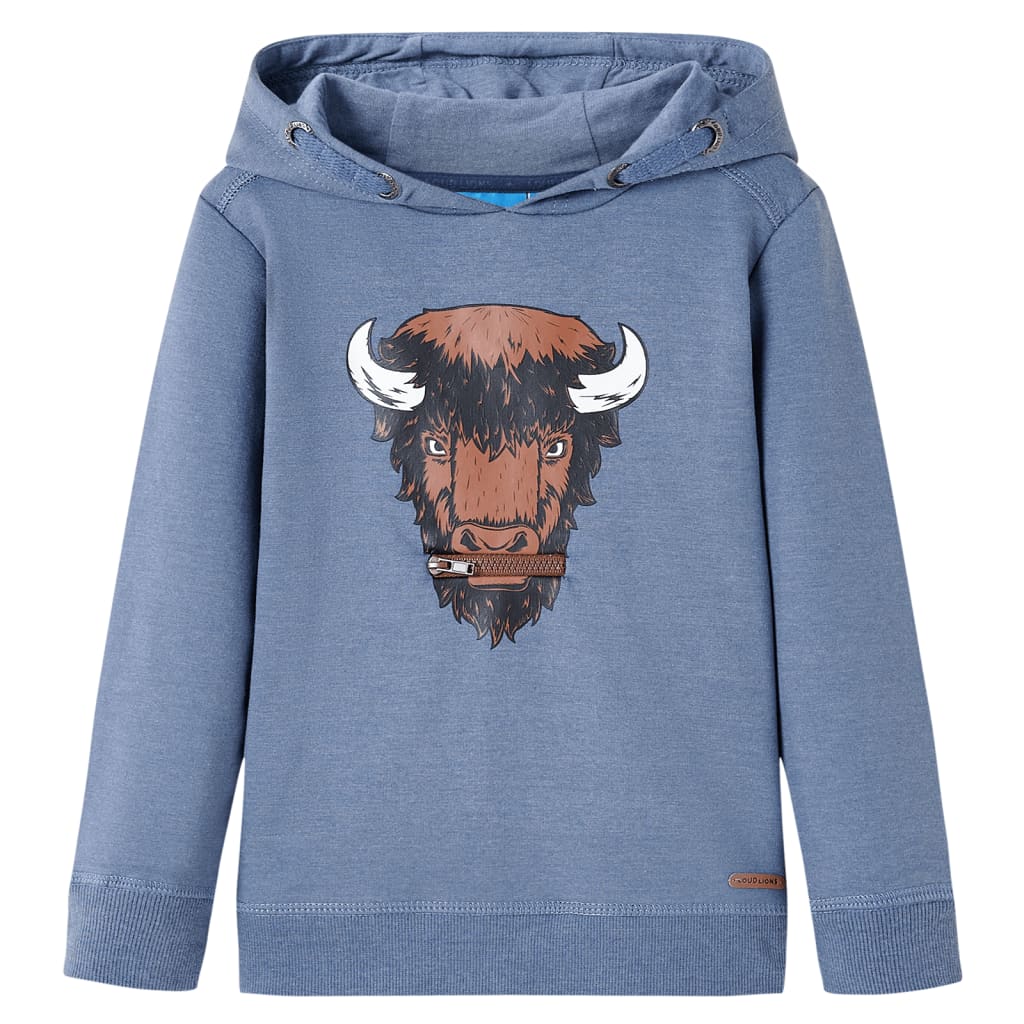 Kinder-Kapuzenpullover Blau Melange 92