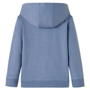 Kinder-Kapuzenpullover Blau Melange 116