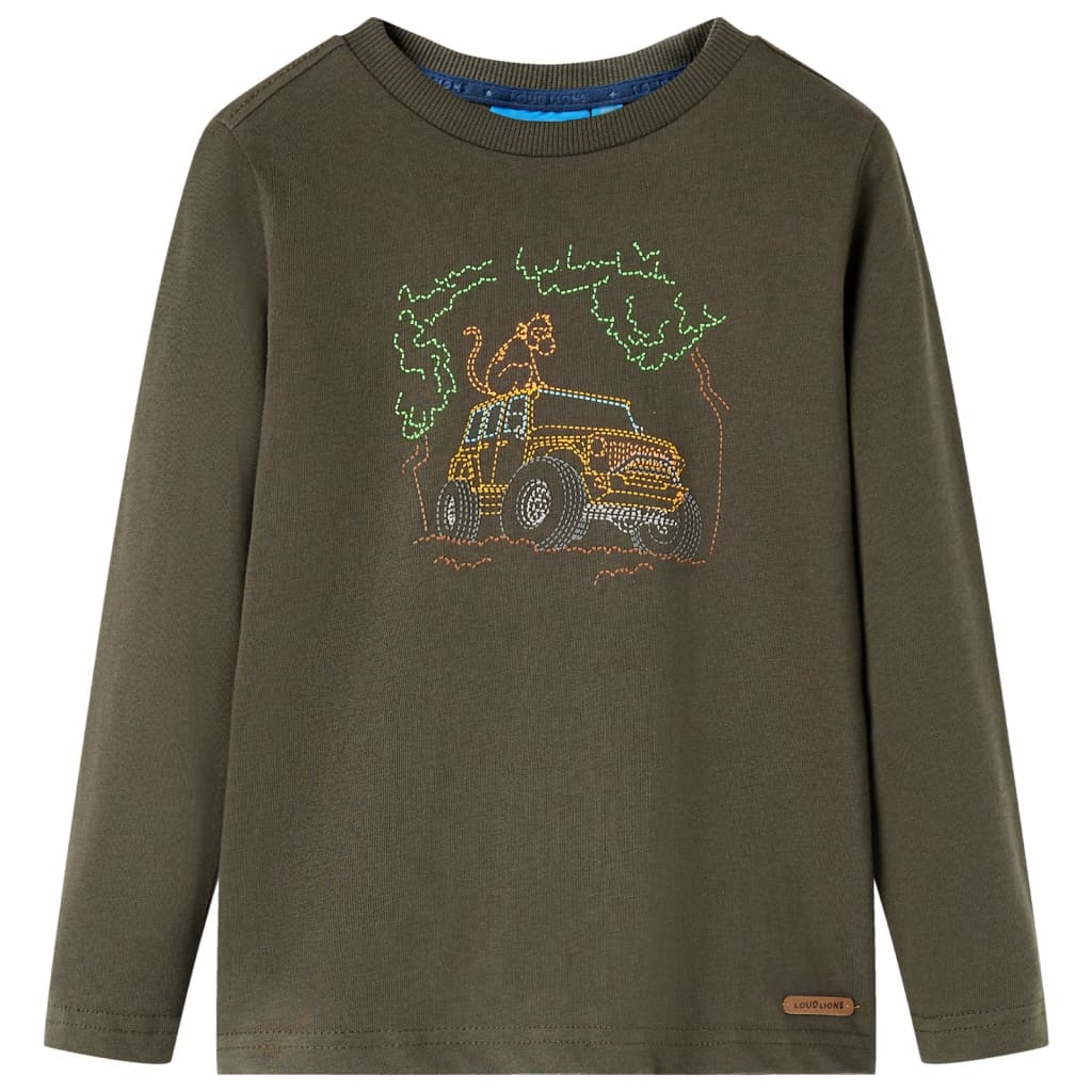 Kinder-Langarmshirt Khaki 140