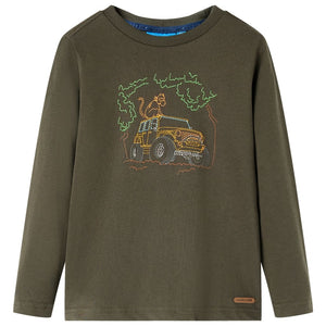 Kinder-Langarmshirt Khaki 140