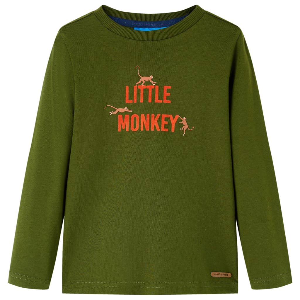 Kinder-Langarmshirt Dunkles Khaki 104