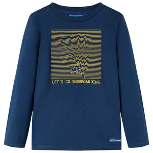 Kinder-Langarmshirt Marineblau 128