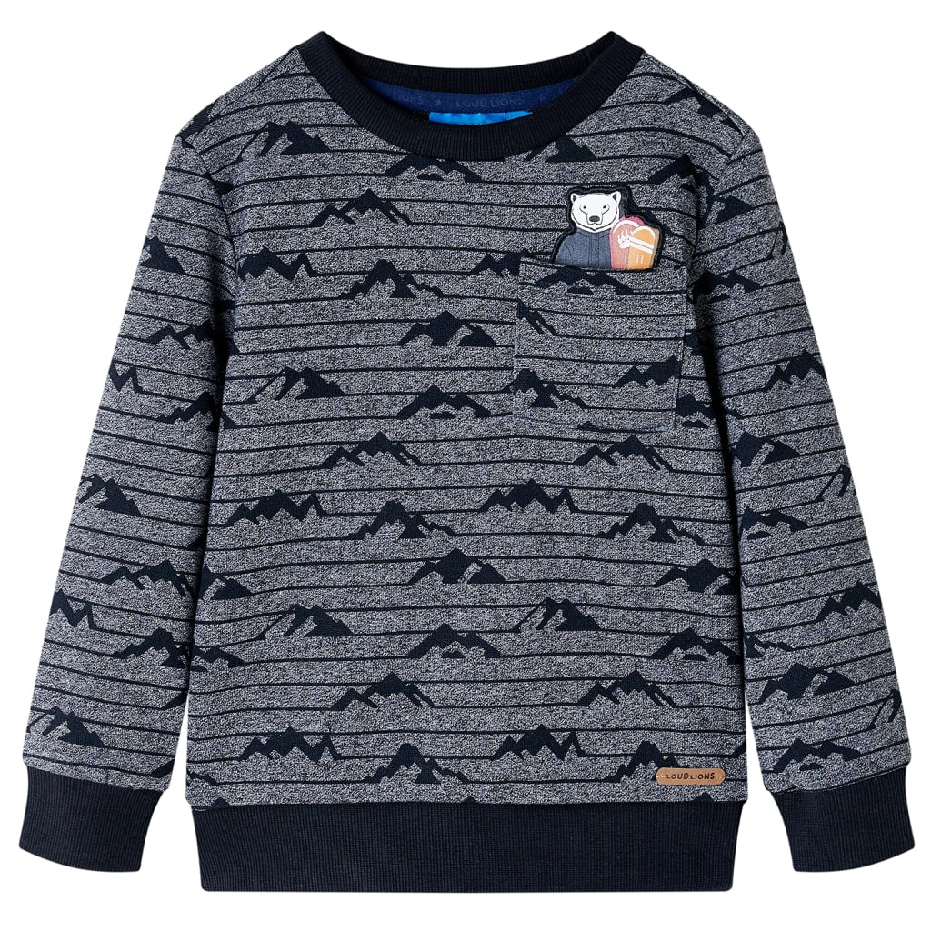 Kinder-Sweatshirt Marineblau Melange 116