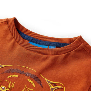 Kinder-Langarmshirt Rostbraun 140