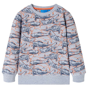 Kinder-Sweatshirt Grau Melange 92