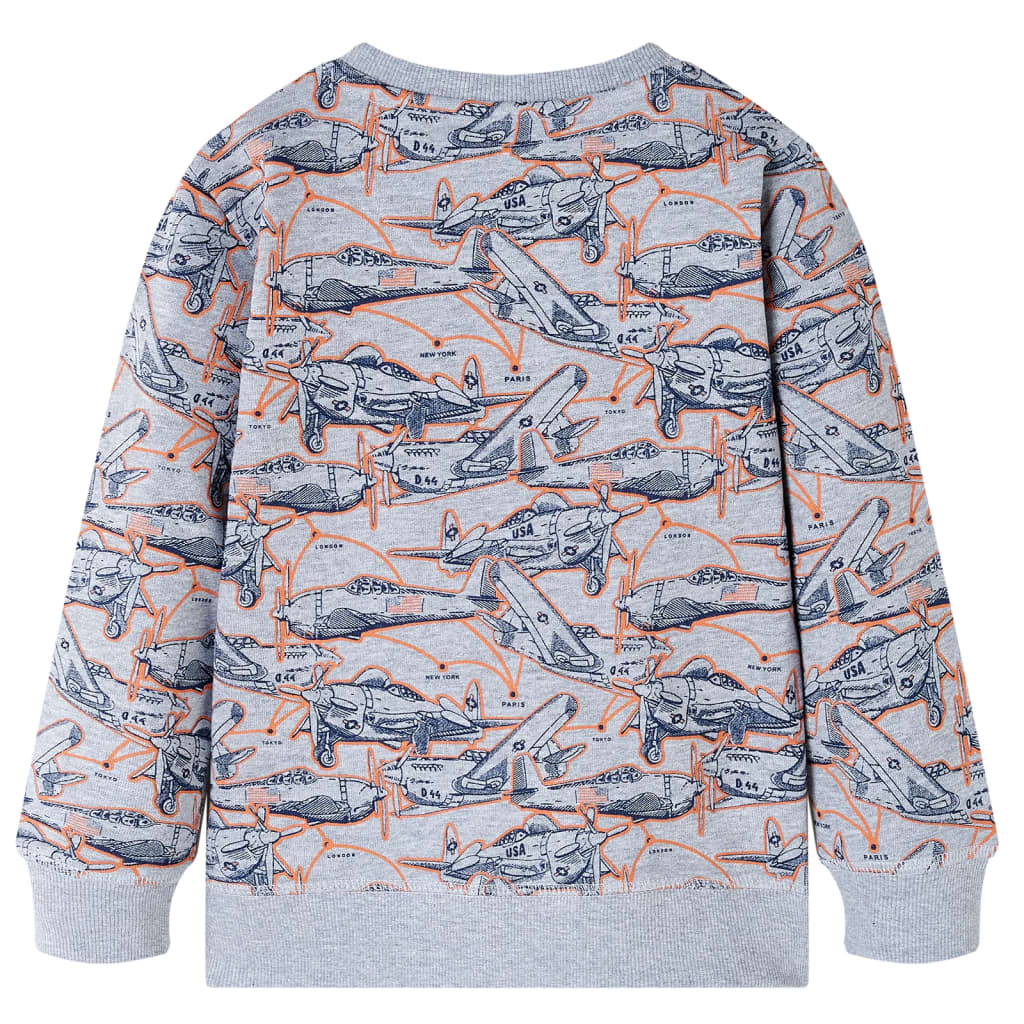 Kinder-Sweatshirt Grau Melange 92