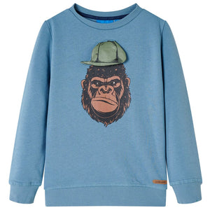 Kinder-Sweatshirt Mittelblau 140