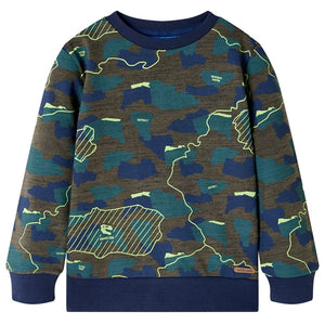 Kinder-Sweatshirt Dunkles Khaki Melange 116