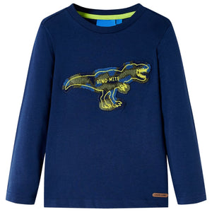 Kinder-Langarmshirt Marineblau 128