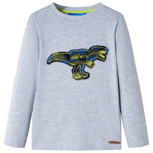 Kinder-Langarmshirt Grau Melange 128