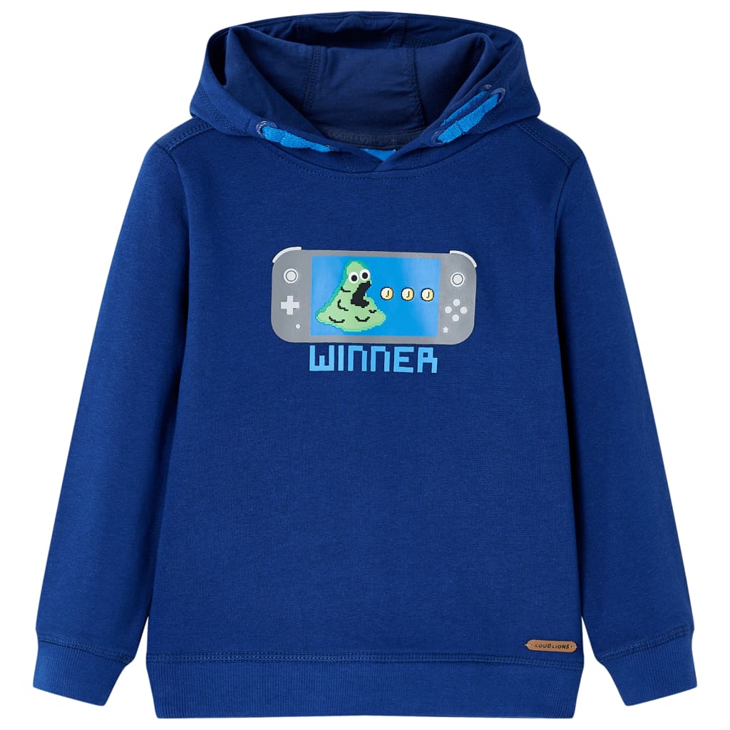 Kinder-Kapuzenpullover Dunkelblau 140