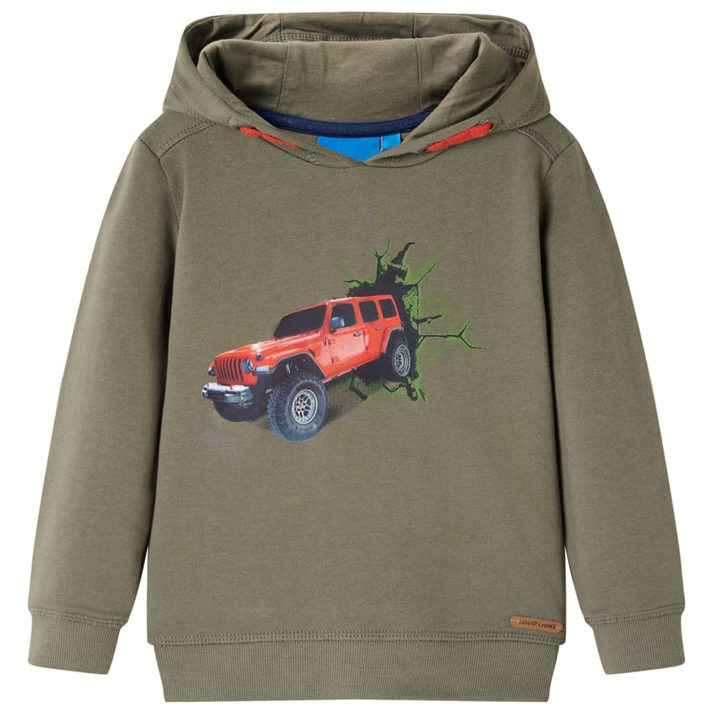 Kinder-Kapuzenpullover Khaki 116