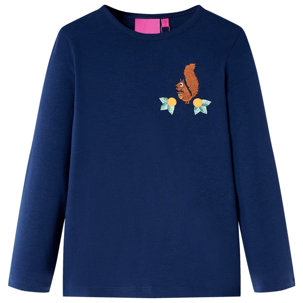 Kinder-Langarmshirt Marineblau 140