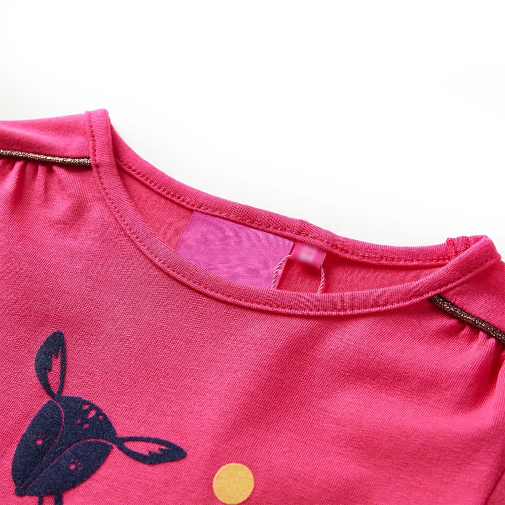 Kinder-Langarmshirt Knallrosa 104