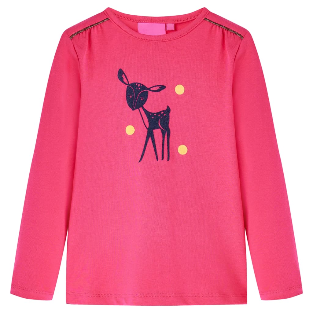 Kinder-Langarmshirt Knallrosa 128