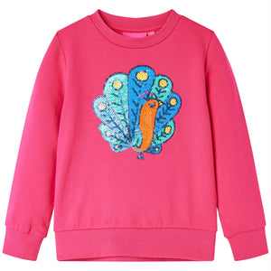 Kinder-Sweatshirt Knallrosa 140