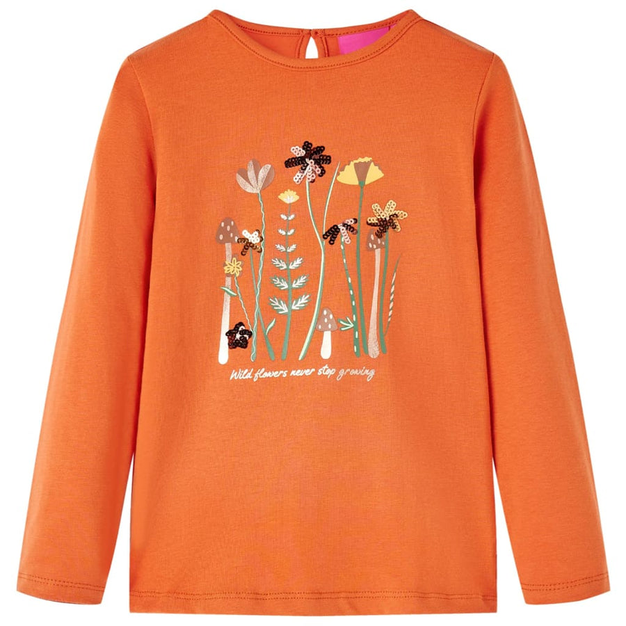 Kinder-Langarmshirt Dunkelorange 104 Stilecasa