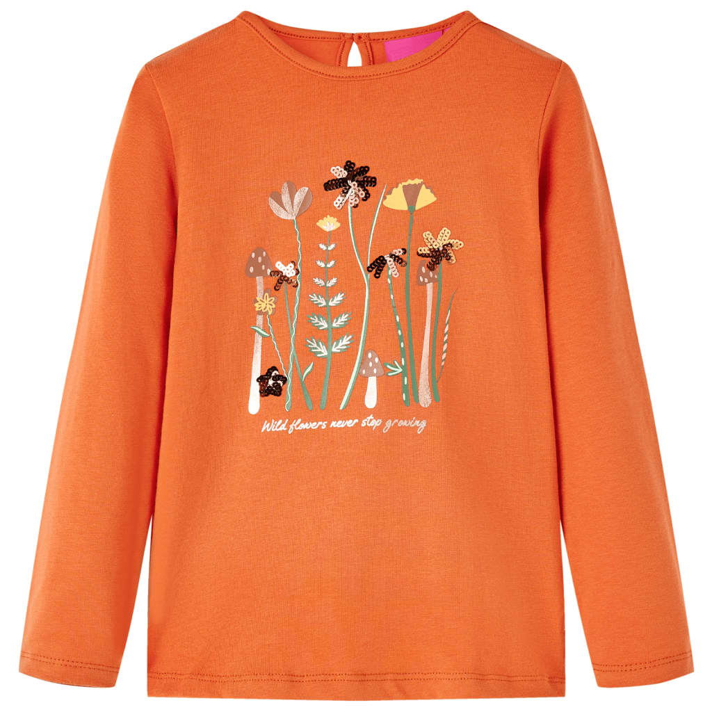 Kinder-Langarmshirt Dunkelorange 128 Stilecasa