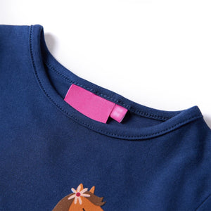 Kinder-Langarmshirt Marineblau 128