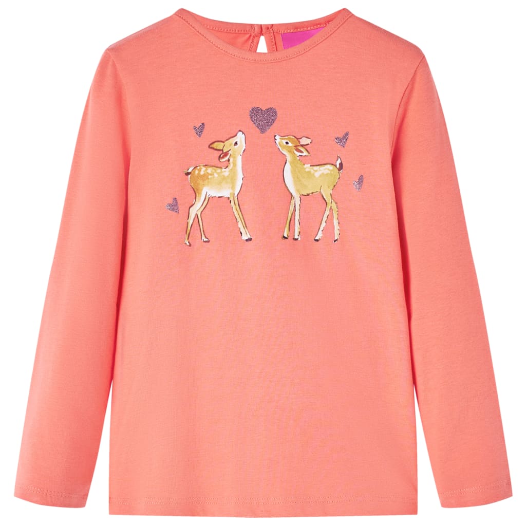 Kinder-Langarmshirt Korallenrosa 104