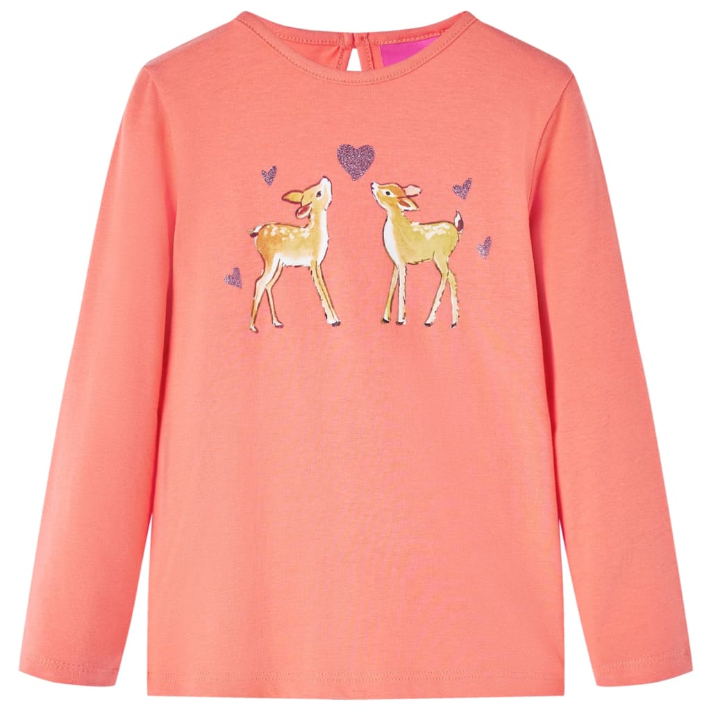 Kinder-Langarmshirt Korallenrosa 128