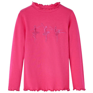 Kinder-Langarmshirt Knallrosa 92