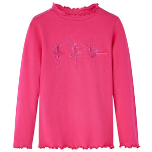 Kinder-Langarmshirt Knallrosa 116 Stilecasa