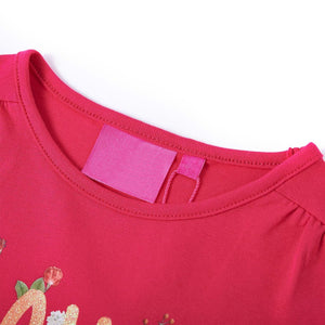 Kinder-Langarmshirt Knallrosa 140