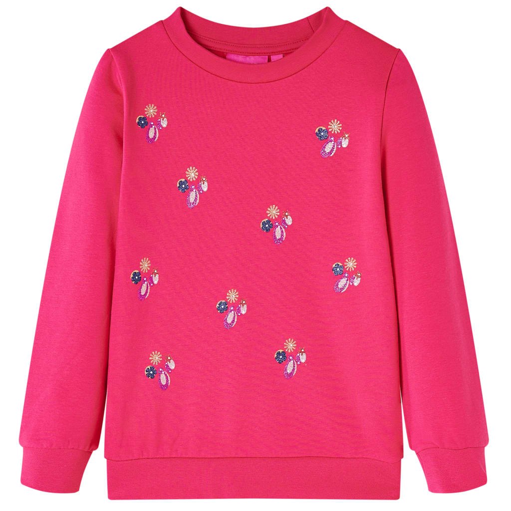 Kinder-Sweatshirt Knallrosa 104