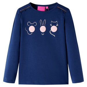 Kinder-Langarmshirt Marineblau 128 Stilecasa